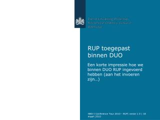 rup toegepast binnen duo