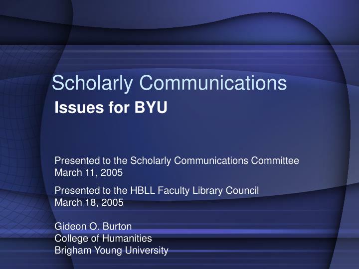 scholarly communications