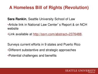 A Homeless Bill of Rights (Revolution)