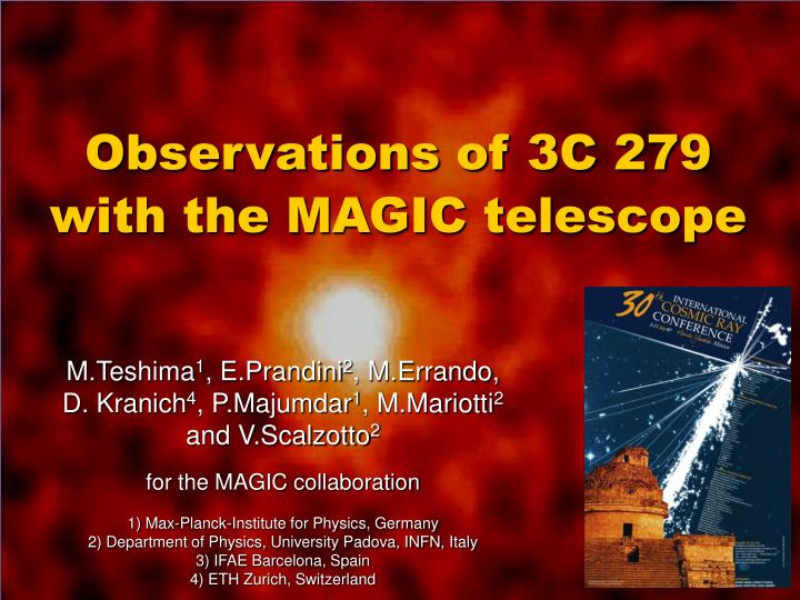 observations of 3c 279 with the magic telescope