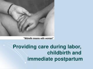 Providing care during labor, childbirth and immediate postpartum