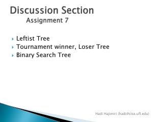 Discussion Section Assignment 7