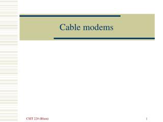 Cable modems
