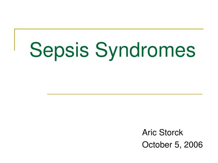 sepsis syndromes
