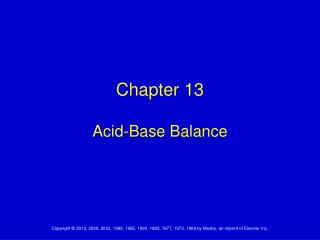 Chapter 13 Acid-Base Balance