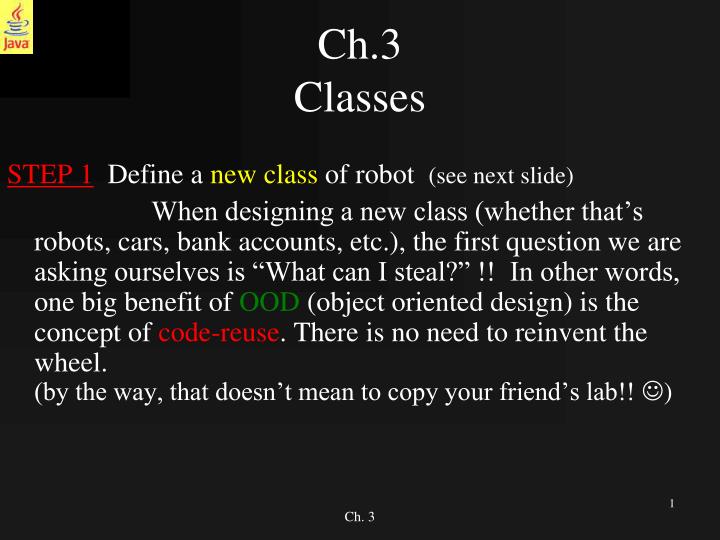 ch 3 classes