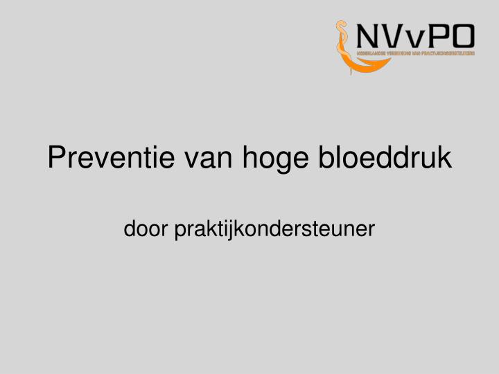 preventie van hoge bloeddruk