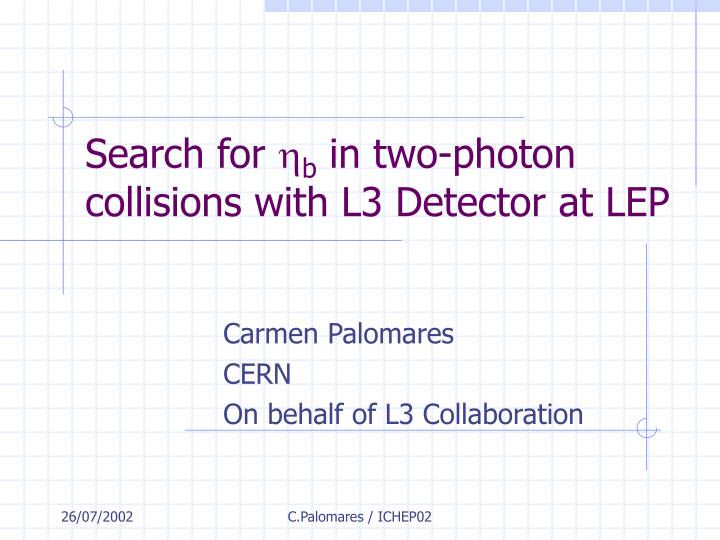search for h b in two photon collisions with l3 detector at lep