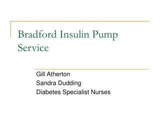 Bradford Insulin Pump Service