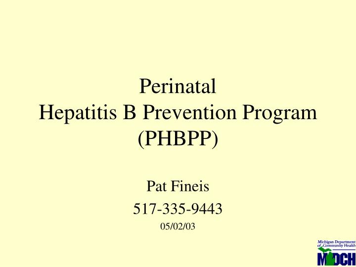perinatal hepatitis b prevention program phbpp