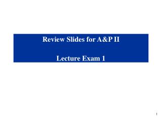 Review Slides for A&amp;P II Lecture Exam 1