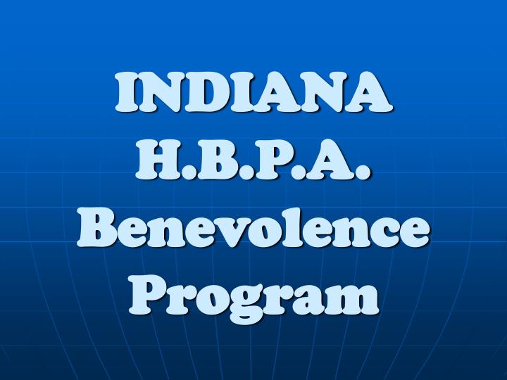 indiana h b p a benevolence program