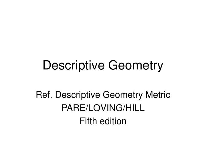 descriptive geometry
