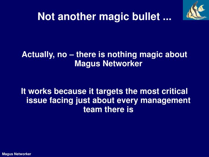 not another magic bullet