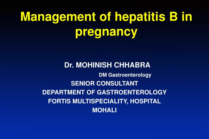 management of hepatitis b in pregnancy