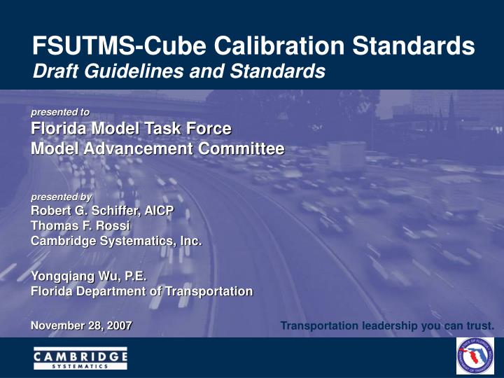 fsutms cube calibration standards