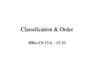 classification order