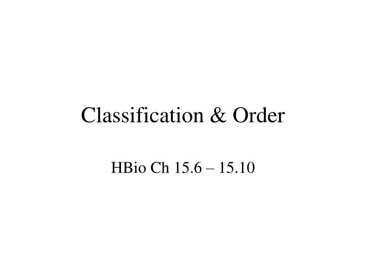 classification order