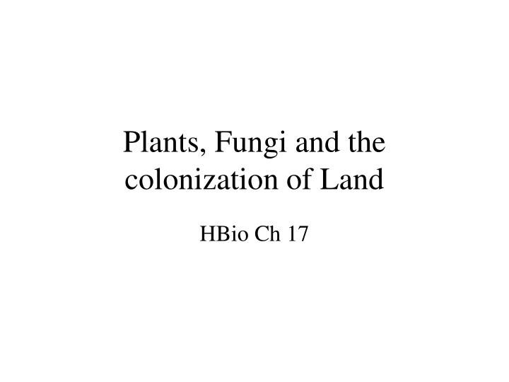 plants fungi and the colonization of land