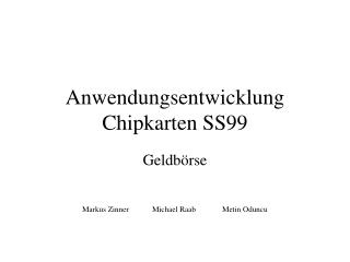 anwendungsentwicklung chipkarten ss99