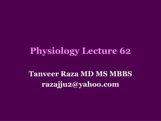 Physiology Lecture 62