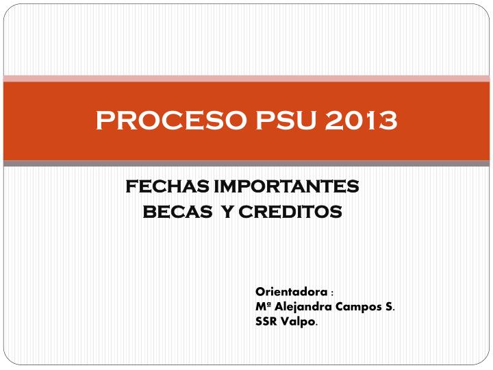 proceso psu 2013