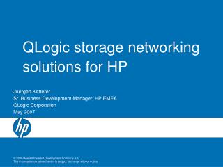 QLogic storage networking solutions for HP