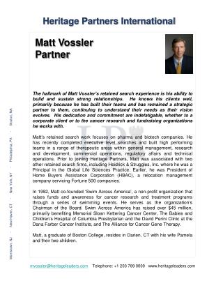 Matt Vossler Partner