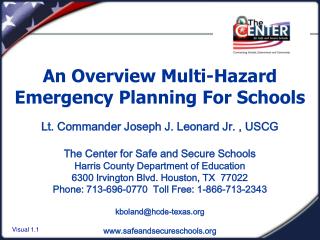 An Overview Multi-Hazard Emergency Planning For Schools