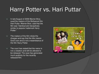 Harry Potter vs. Hari Puttar