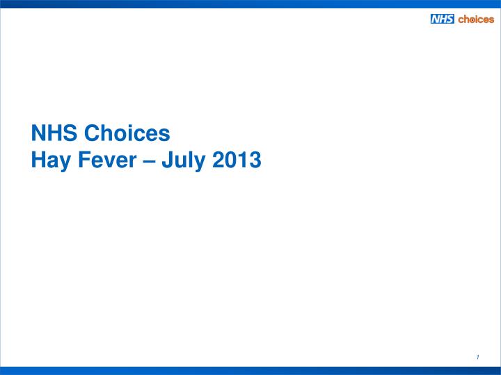 nhs choices hay fever july 2013