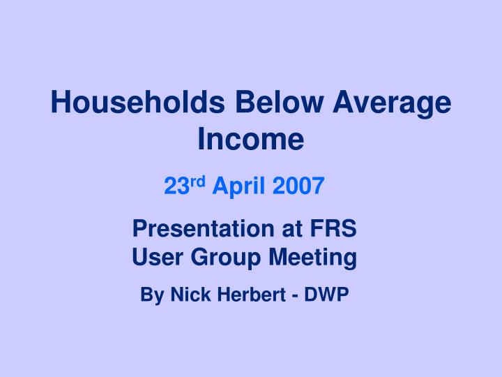 households below average income