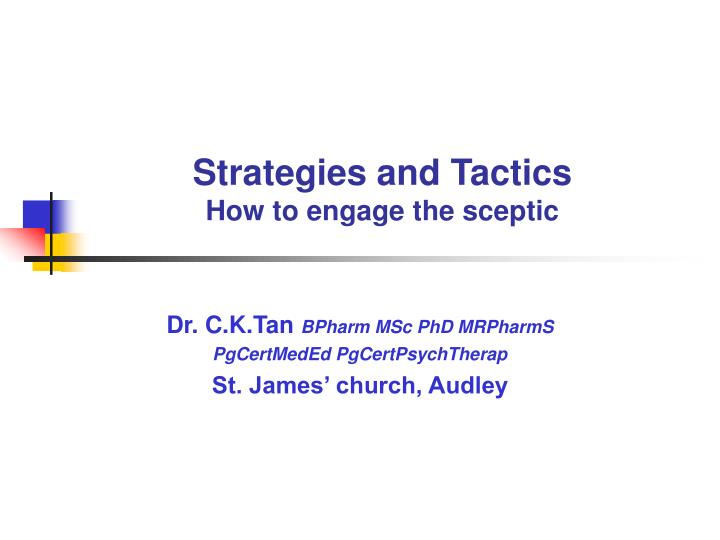 strategies and tactics how to engage the sceptic