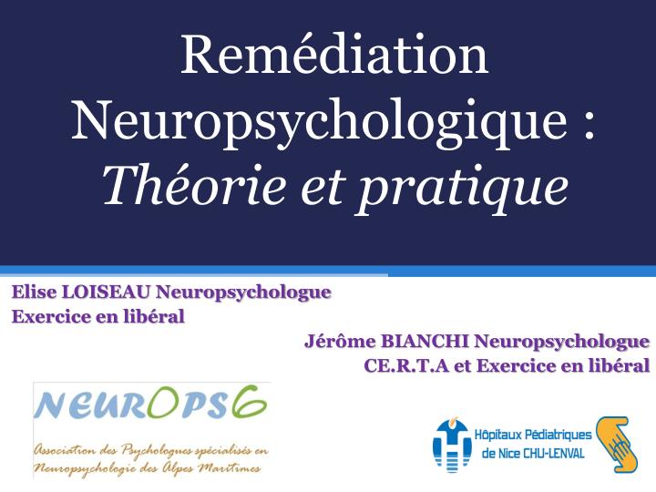 rem diation neuropsychologique th orie et pratique