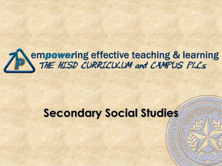 secondary social studies