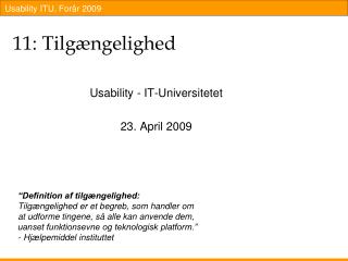 11 tilg ngelighed