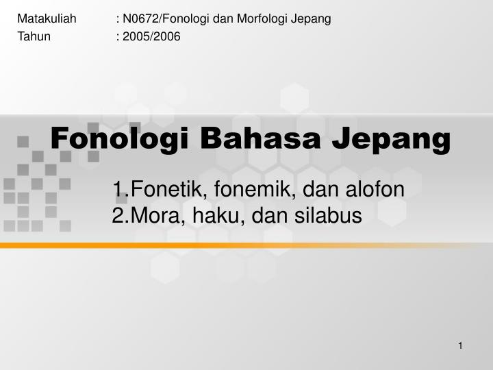 fonologi bahasa jepang