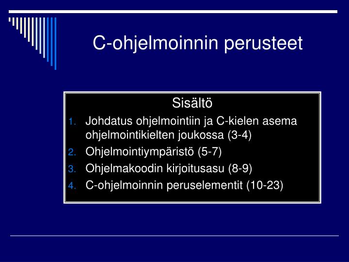 c ohjelmoinnin perusteet