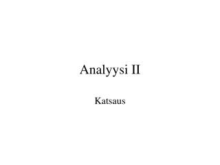 analyysi ii