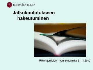 jatkokoulutukseen hakeutuminen