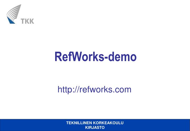 refworks demo