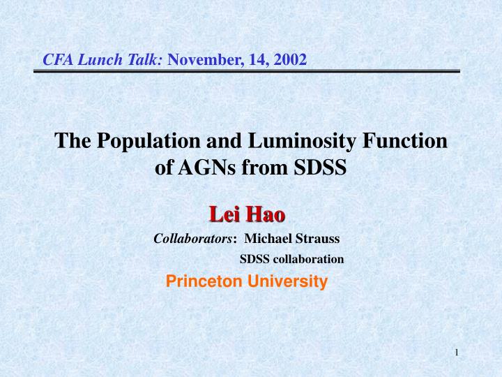 the population and luminosity function of agns from sdss