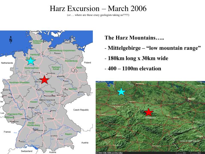 harz excursion march 2006 or where are these crazy geologists taking us