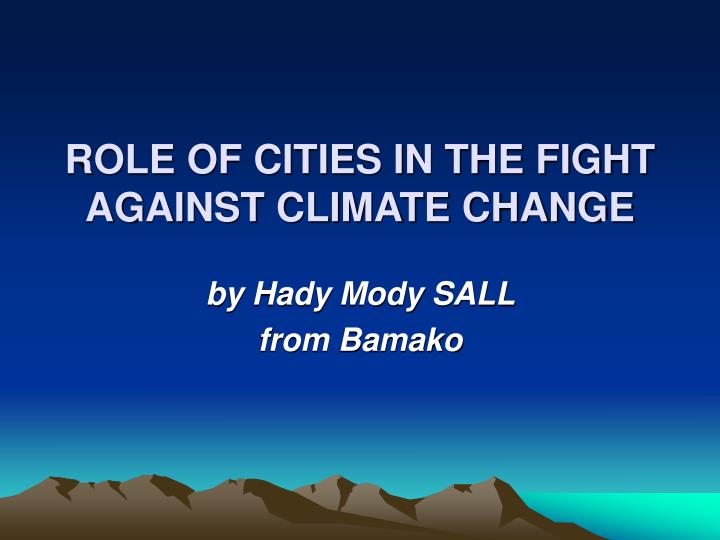 role of cities in the fight against climate change