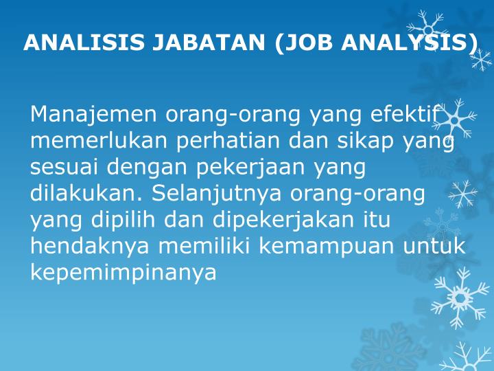 analisis jabatan job analysis