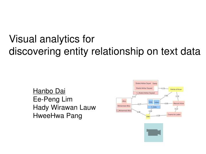 visual analytics for discovering entity relationship on text data