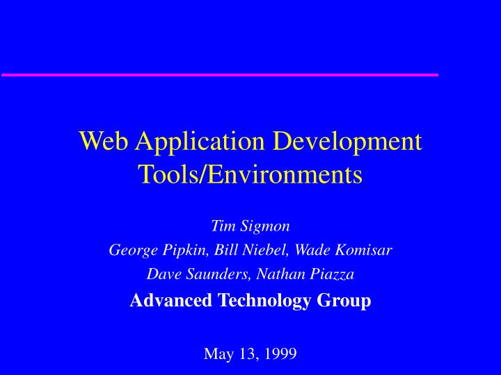 web application development tools environments