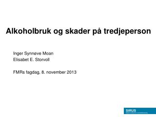 alkoholbruk og skader p tredjeperson