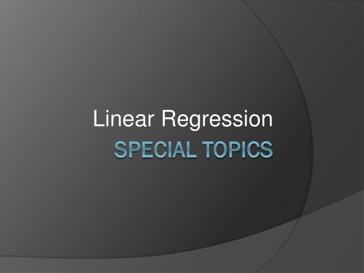linear regression