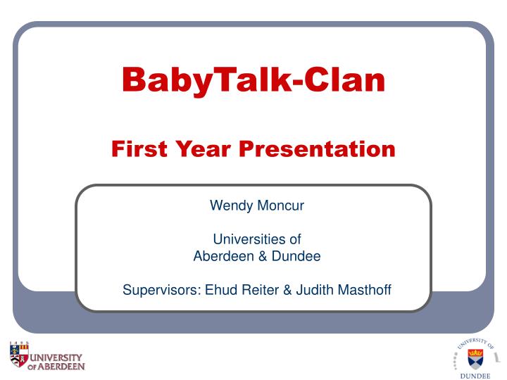 babytalk clan first year presentation
